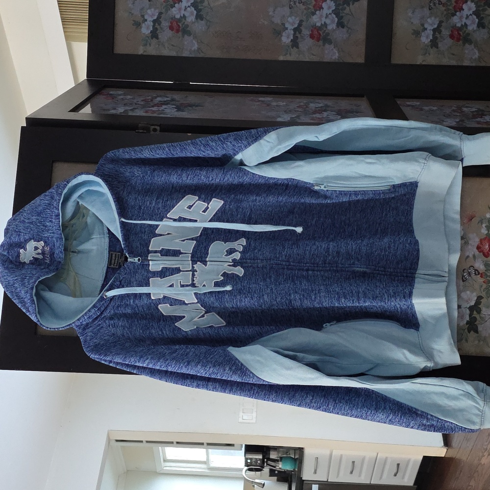 Harrisburg Trading Co. Maine Moose Full Zip Jacket Ladies Plus 2XL 54x28 Blue EC